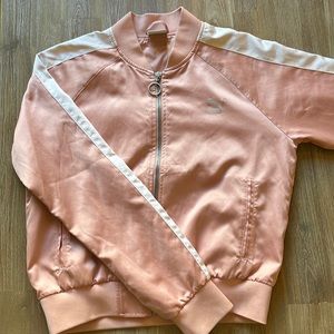 Light Pink Puma Bomber Jacket Zip Up